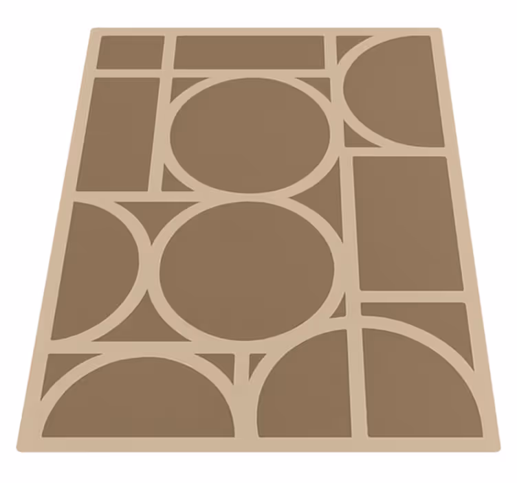 Beige geometrisk design Vinylmatta fyrkant - Tenstickers