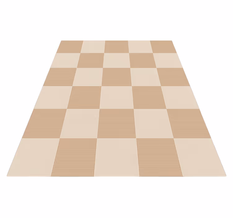 Beige rutmönster Vinylmatta fyrkant - Tenstickers