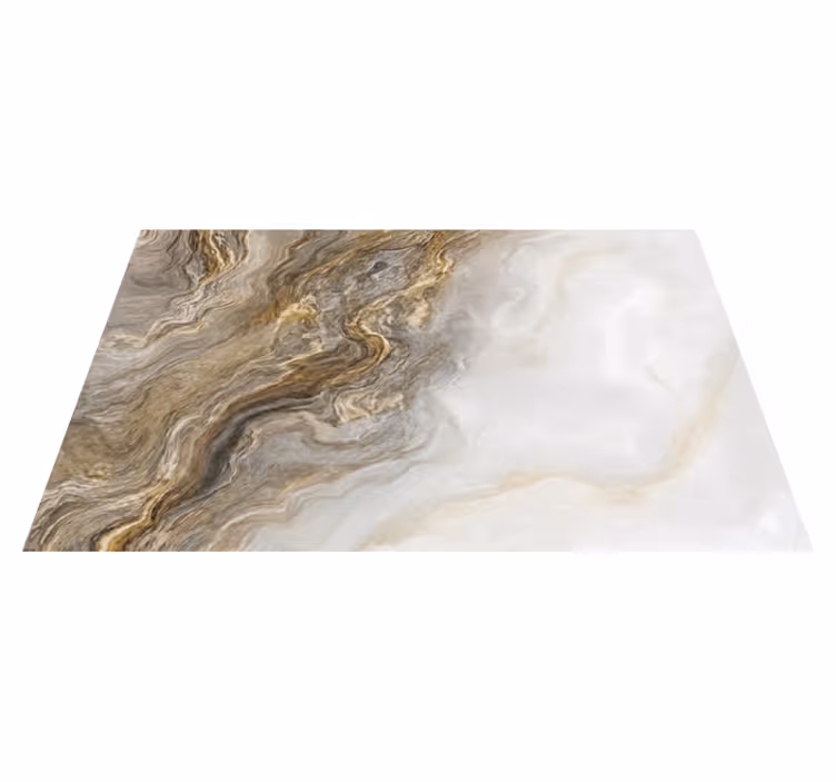 Taupe onyx-effekt vinylmatta i marmor - Tenstickers