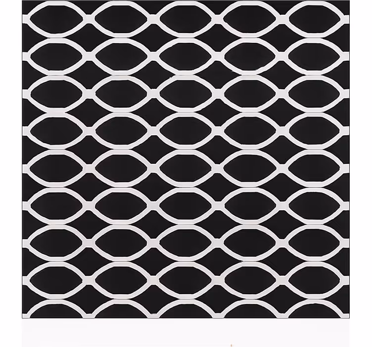 Monokrom oval design Vinylmatta Matsal - Tenstickers