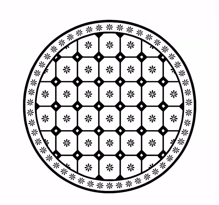 Svartvitt kakelmönster Vinylmatta Matsal - Tenstickers
