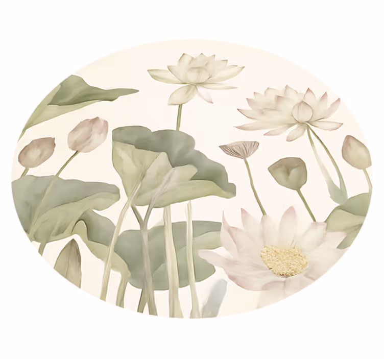Vattniga botaniska blommor Vinylmatta Matsal - Tenstickers