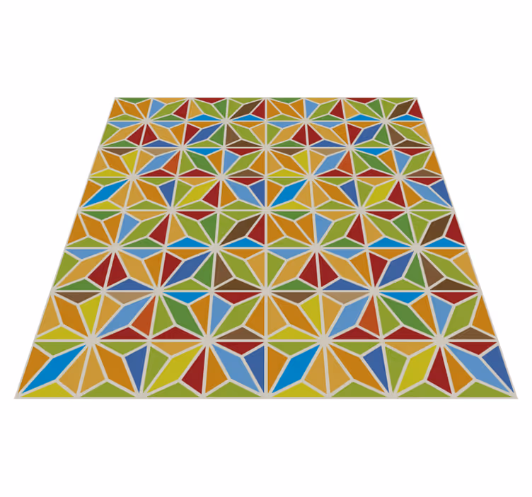 Kalejdoskopisk geometrisk kakel Vinylmatta Matsal - Tenstickers