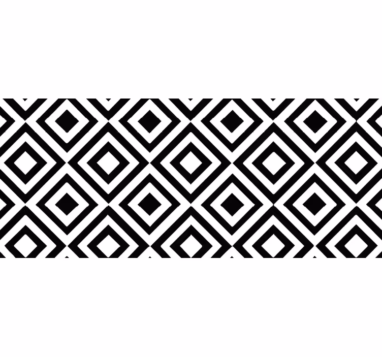 Svartvitt Vinylmatta geometrisk - Tenstickers