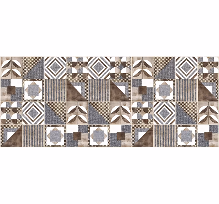 Brun cementin Vinylmatta Mosaik - Tenstickers