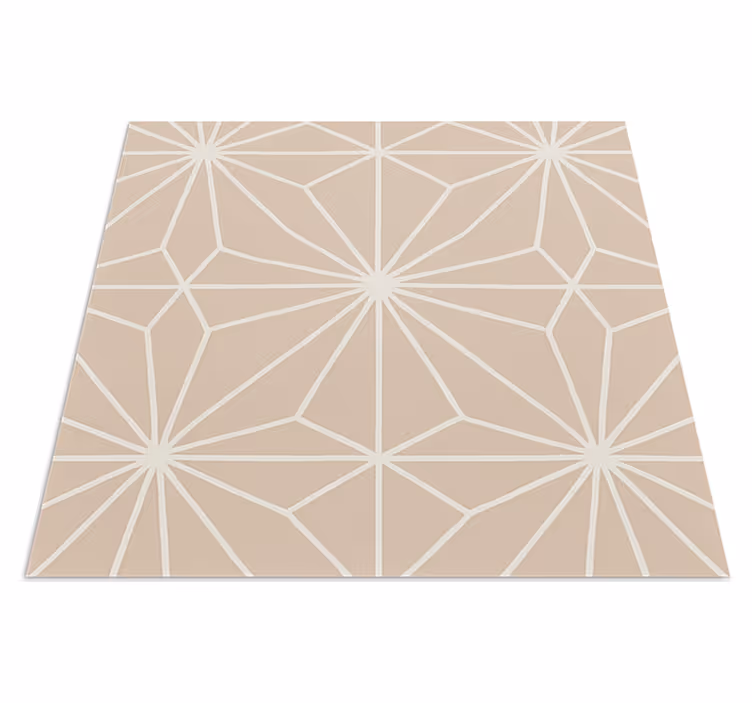 Vinylmatta kök beige stjärnor mönster - Tenstickers