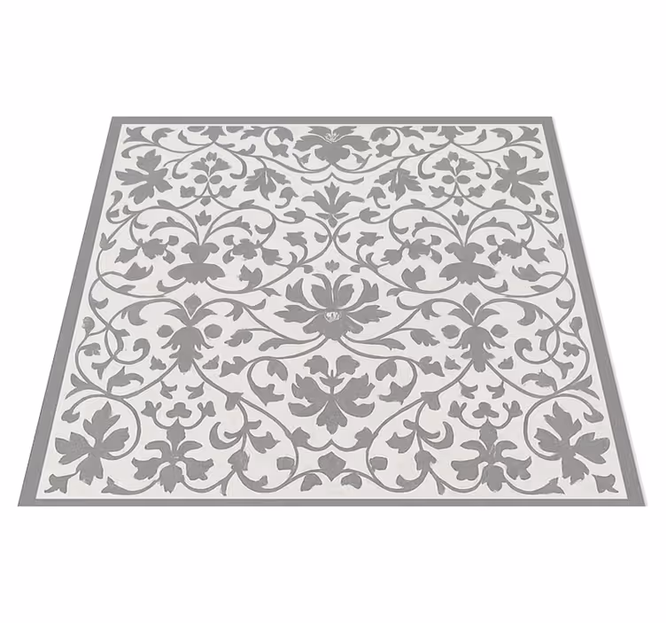 Vinylmatta kök elegant grå arabesque - Tenstickers