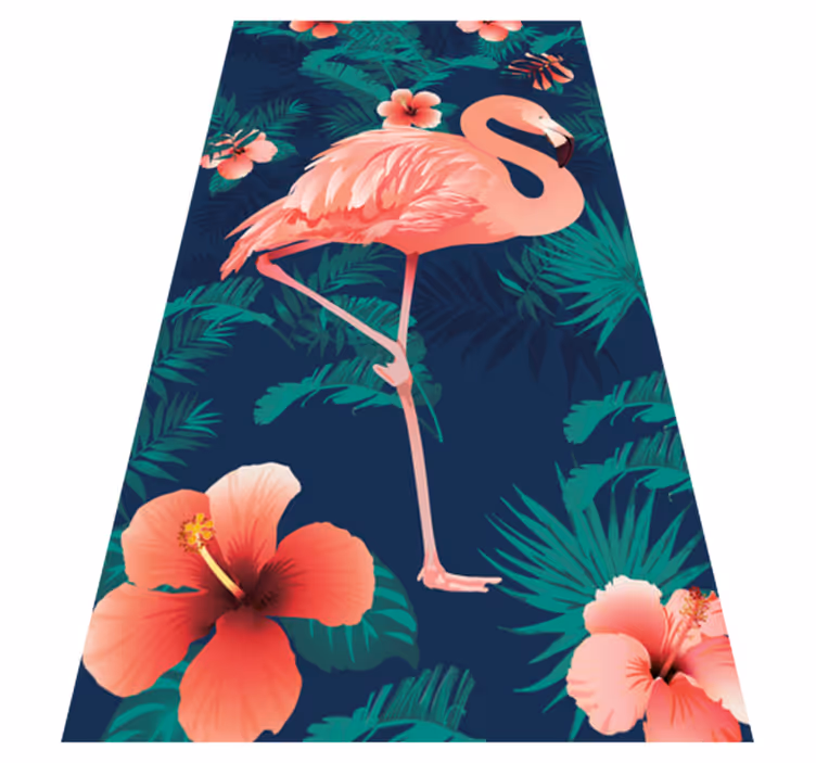 Vinylmatta djur tropiska rosa flamingos - Tenstickers