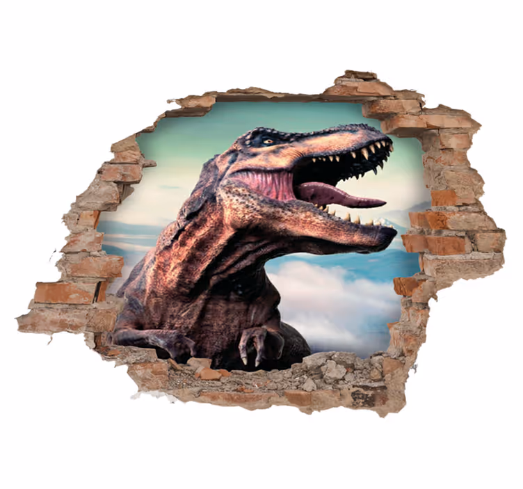 Vinylmatta djur realistisk 3d t-rex - Tenstickers