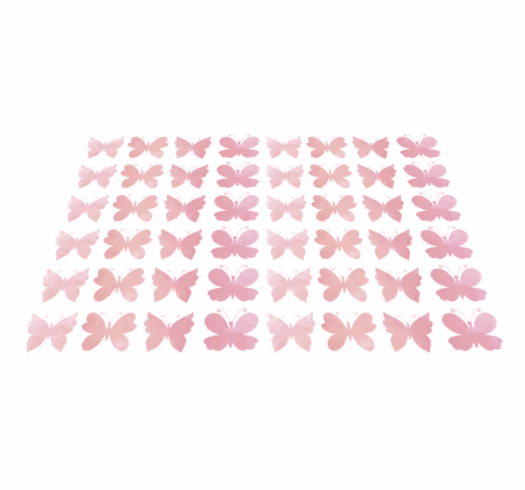 Vinylmatta djur med design av rosa fjärilar - Tenstickers