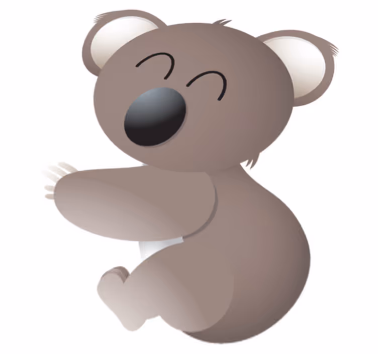 Vinylmatta djur glad koala - Tenstickers