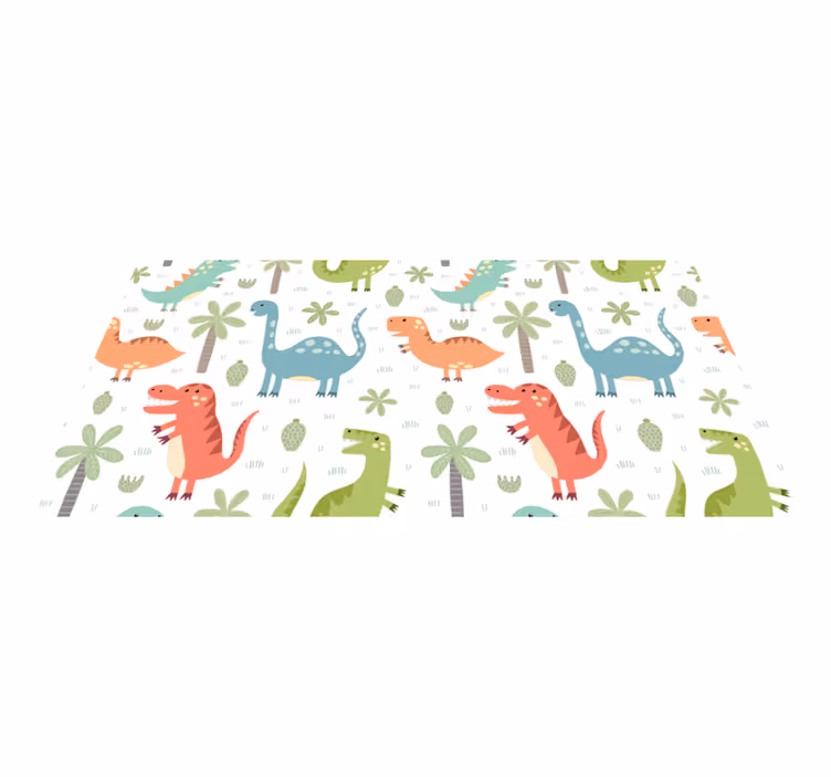 Vinylmatta djur glad dinosaur kallax - Tenstickers