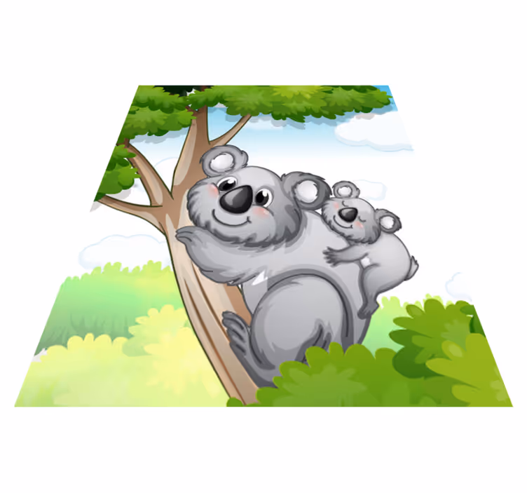 Vinylmatta djur mor och baby koala - Tenstickers