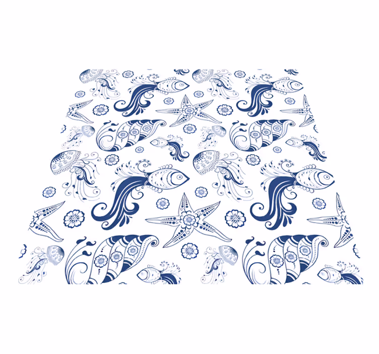 Vinylmatta djur ornamental havliv - Tenstickers