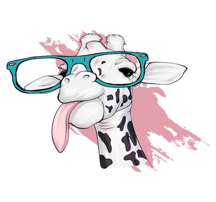Vinylmatta djur giraff splash - Tenstickers