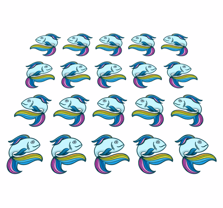 Vinylmatta djur blå neonfisk - Tenstickers