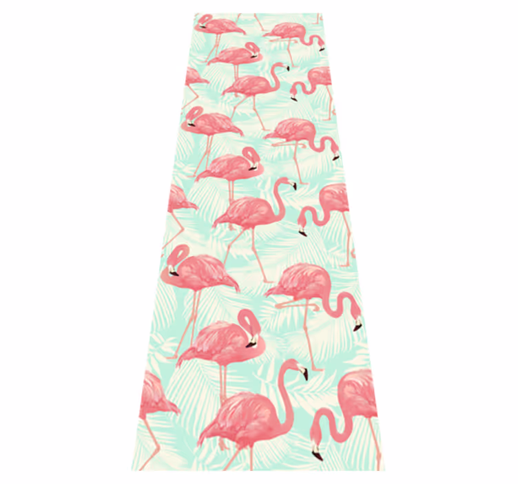 Vinylmatta djur ritade rosa flamingos - Tenstickers