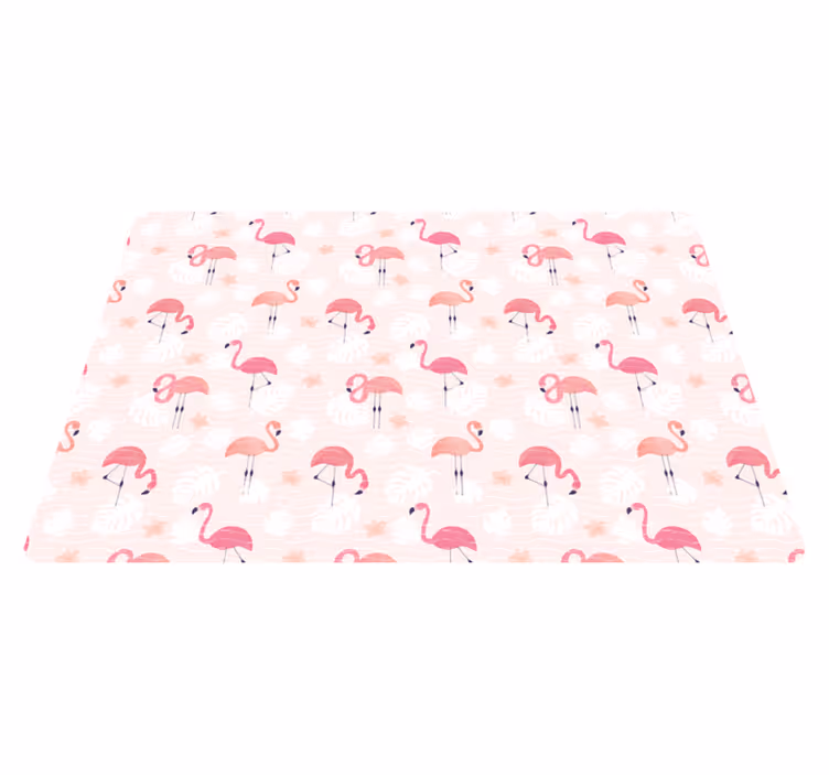 Vinylmatta djur med rosa flamingomotiv - Tenstickers