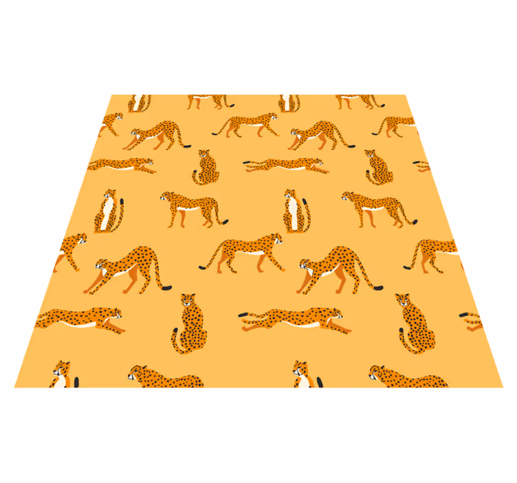 Vinylmatta djur med mönster av gula leoparder - Tenstickers