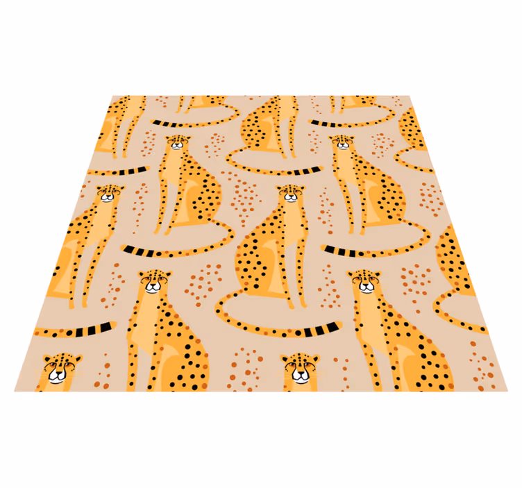 Vinylmatta djur leopardillustration mönster - Tenstickers