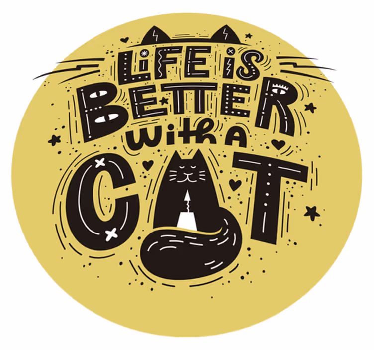 Vinylmatta djur livet är bättre med katt - Tenstickers