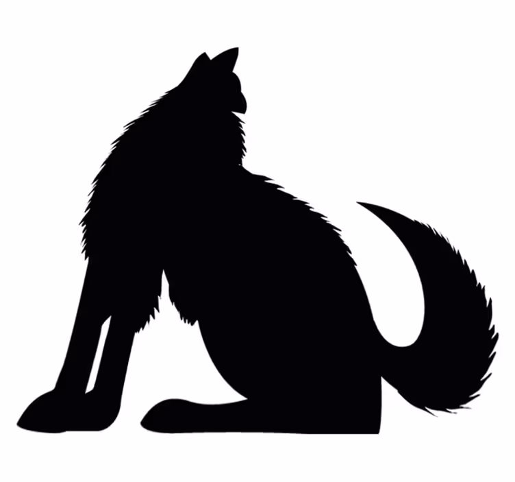 Vinylmatta djur sittande hundsilhuett - Tenstickers