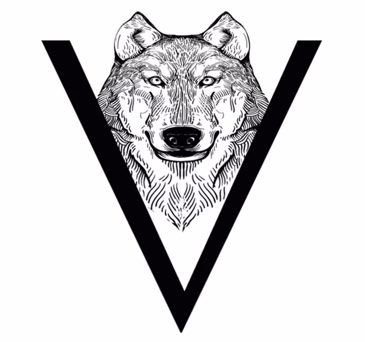Vinylmatta djur vargillustration - Tenstickers