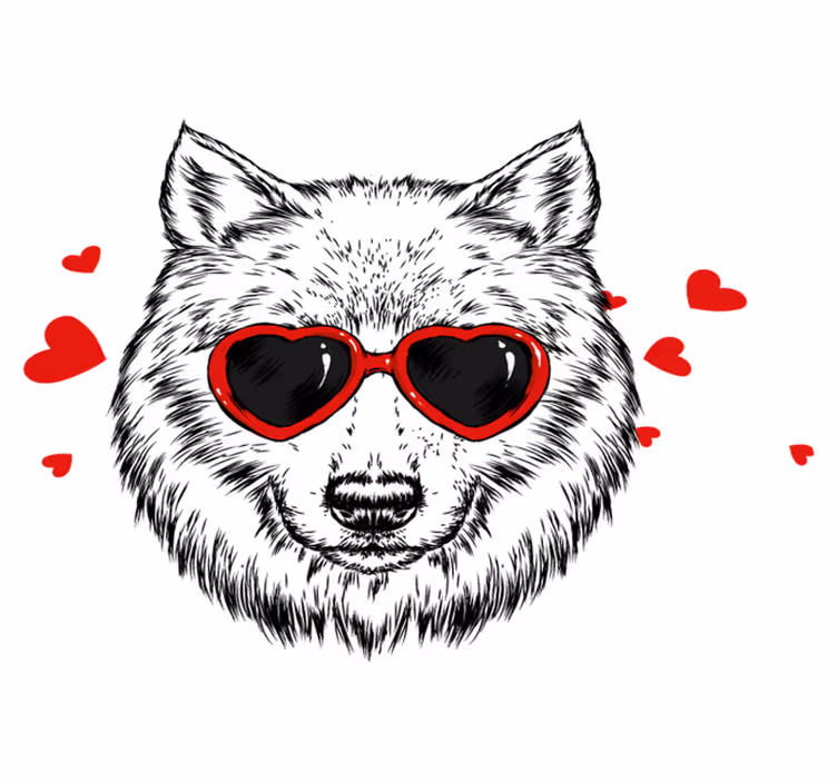 Vinylmatta djur lekfull varg emblem - Tenstickers
