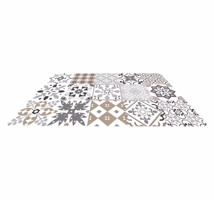 Vinylmatta kök geometrisk plattmosaik - Tenstickers