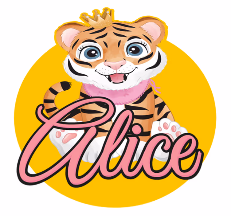 Vinylmatta djur söt tigerillustration - Tenstickers