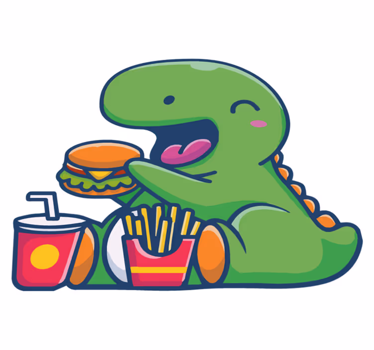 Vinylmatta djur glad grön dinosaur - Tenstickers