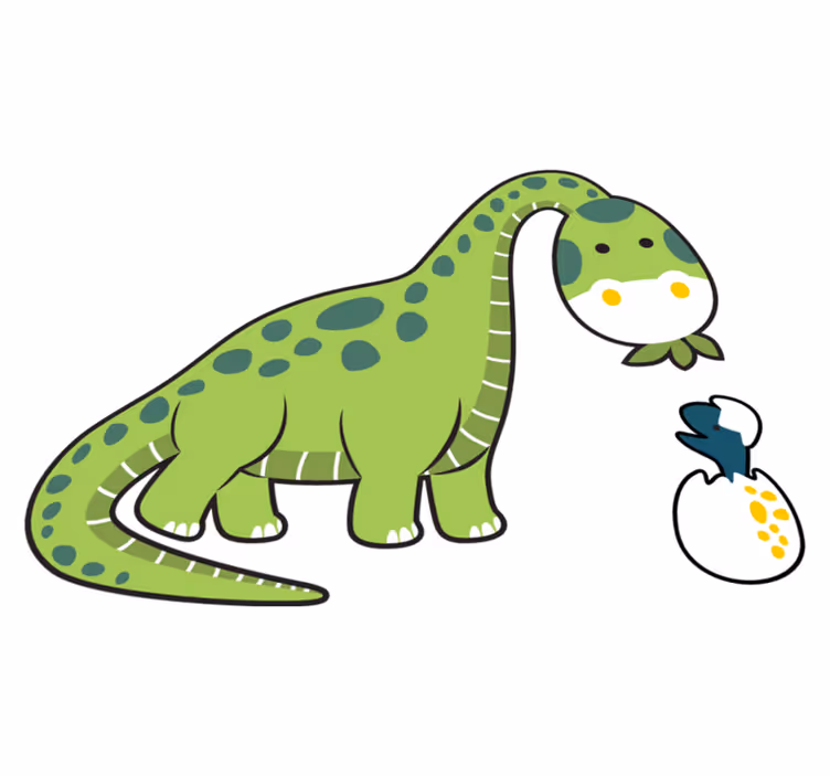 Vinylmatta djur söt dinosauriekläckning - Tenstickers