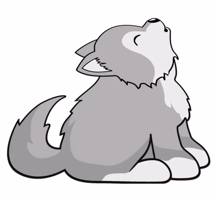 Vinylmatta djur hurlande hundillustration - Tenstickers