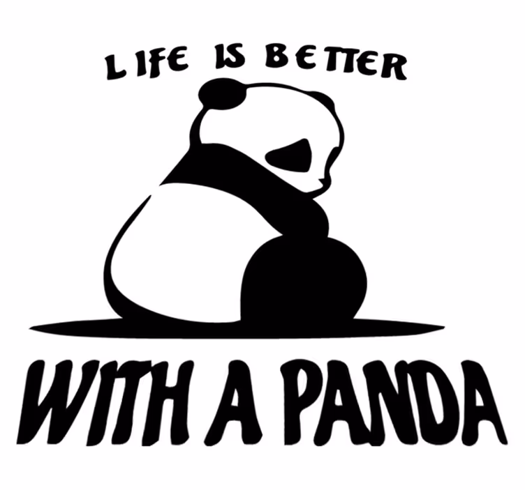 Vinylmatta djur pandaillustration citat - Tenstickers