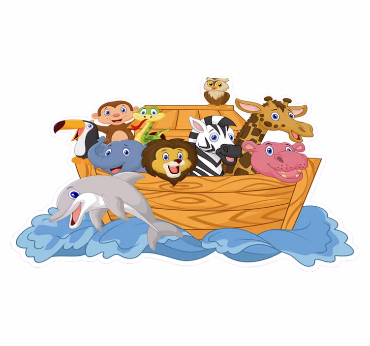 Vinylmatta djur noahs ark - Tenstickers