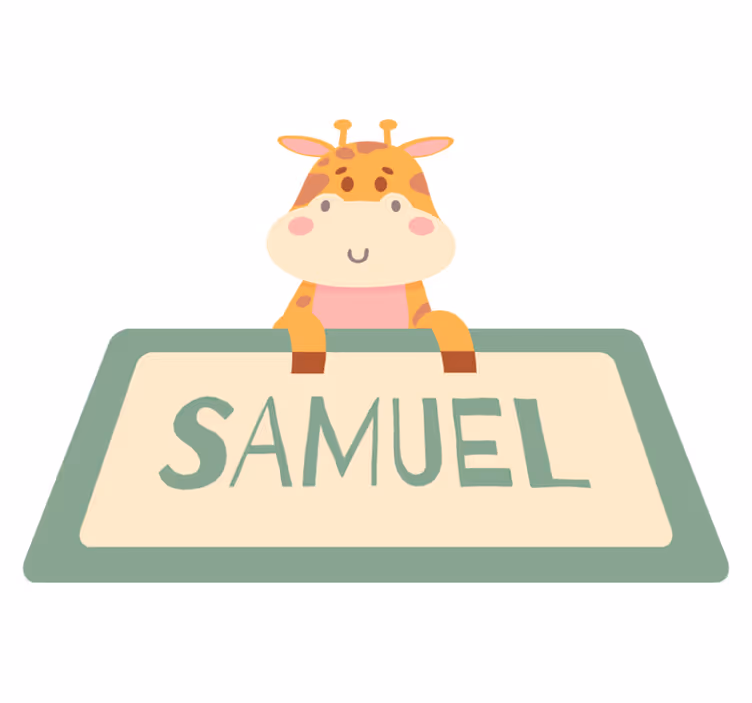 Vinylmatta djur giraffetikett med namn - Tenstickers