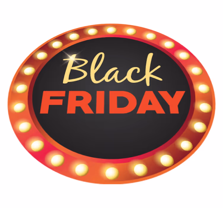 Röd rund kampanj black friday vinylmatta - Tenstickers