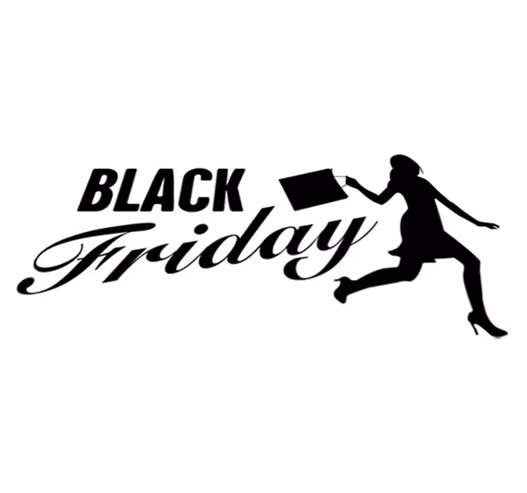 Kvinna handlar black friday vinylmatta - Tenstickers