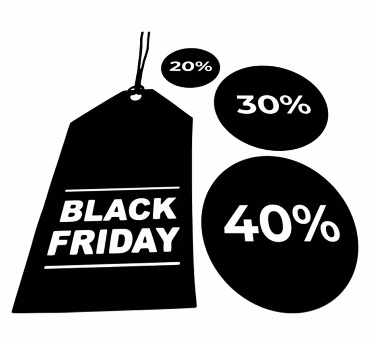 Black friday vinylmatta anpassningsbar set om 3 - Tenstickers