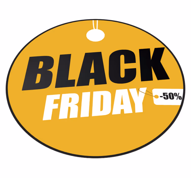 Black friday vinylmatta med personlig cirkel - Tenstickers