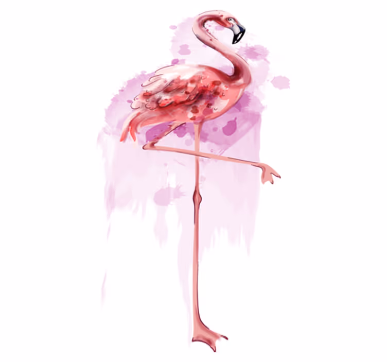 Vinylmatta djur elegant flamingosiluett - Tenstickers