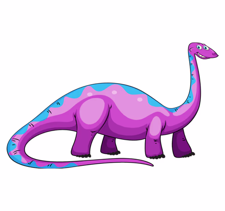 Vinylmatta djur lekfull lila dinosaur - Tenstickers
