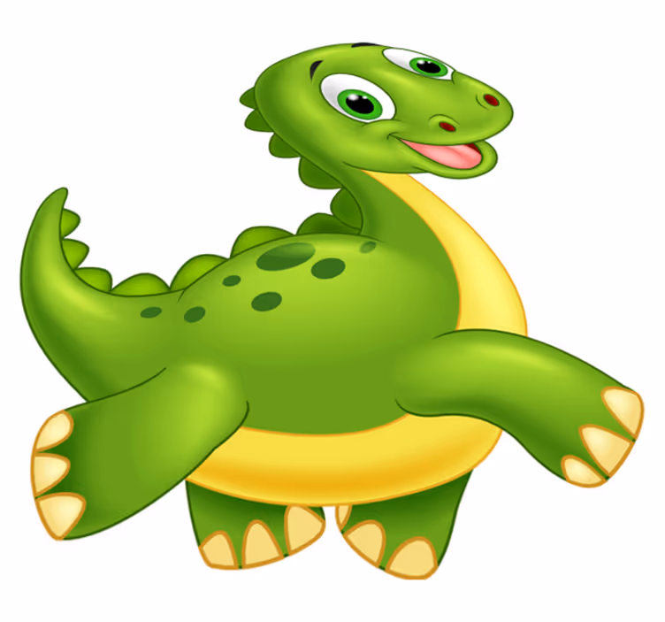 Vinylmatta djur söt grön dinosaur - Tenstickers