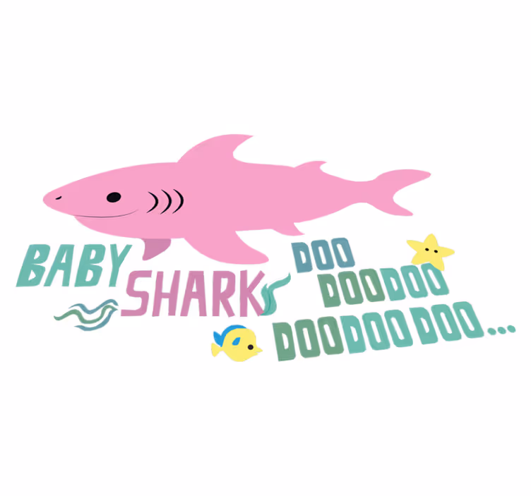 Vinylmatta djur baby shark sångtext - Tenstickers