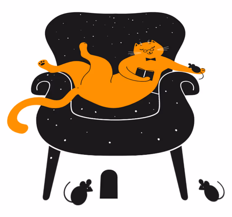 Vinylmatta djur katt och mus - Tenstickers