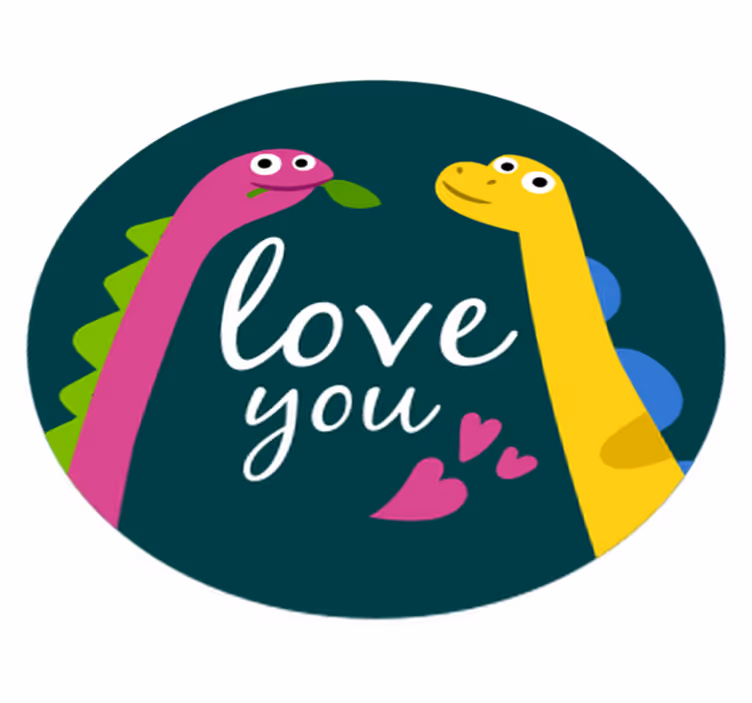 Vinylmatta djur Älskar dig dinosaur - Tenstickers