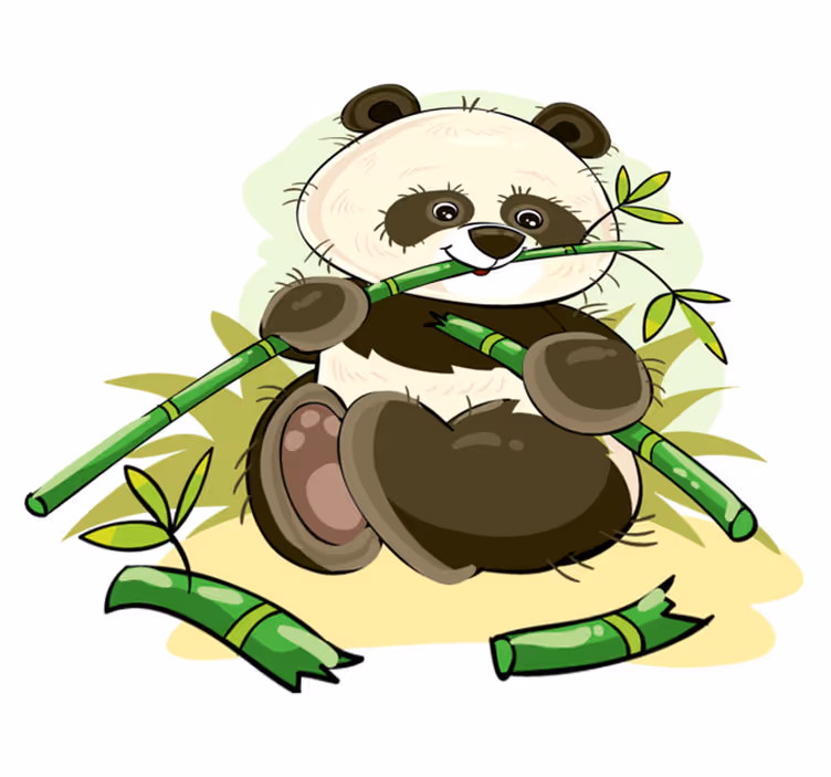 Vinylmatta djur söt pandaemblem - Tenstickers