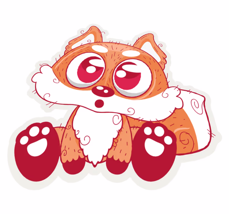 Vinylmatta djur söt anime räv - Tenstickers