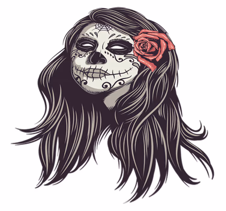 Vinylmatta halloween dödens dag tjej - Tenstickers