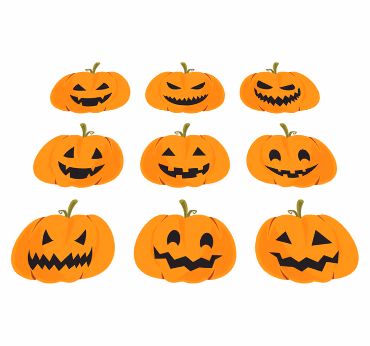 Vinylmatta halloween med pumpor - Tenstickers
